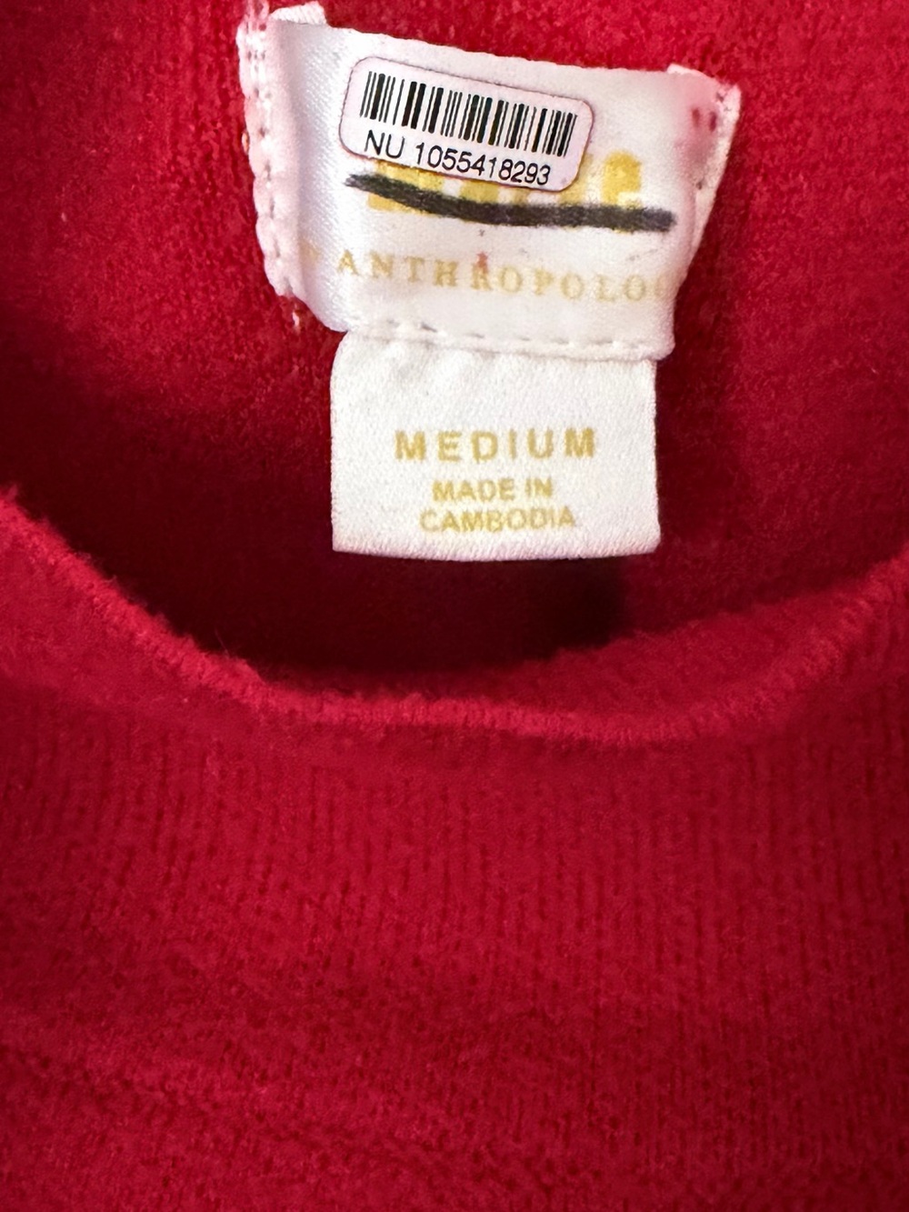 Anthropologie Red Women’s Mockneck Sweater - Picture 3 of 3